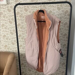 FP Movement by Free People Pink and Orange Quilted Vest